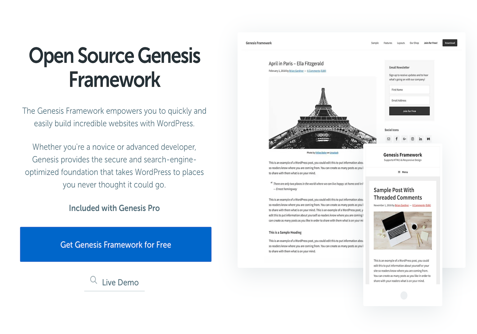 genesis framework theme hero desktop