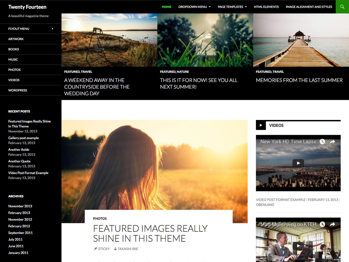 twenty fourteen free wordpress theme