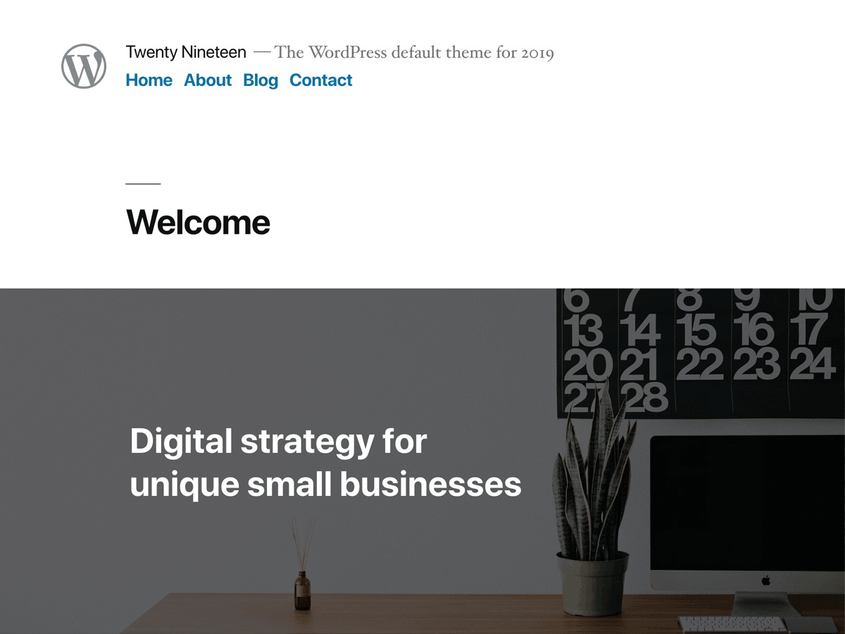 twenty nineteen theme wordpress 1