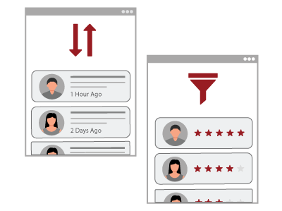 icon for make it easy for students to find relevant reviews