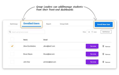 icon for allow one-click student management