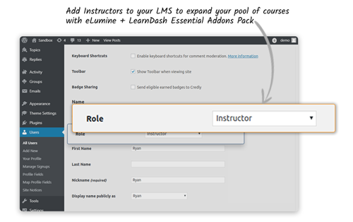 icon for add instructors to your lms to ease course creation